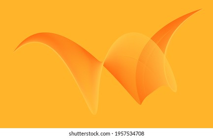 Concept background with 3d wave line pattern. Orange in color and with a futuristic design.