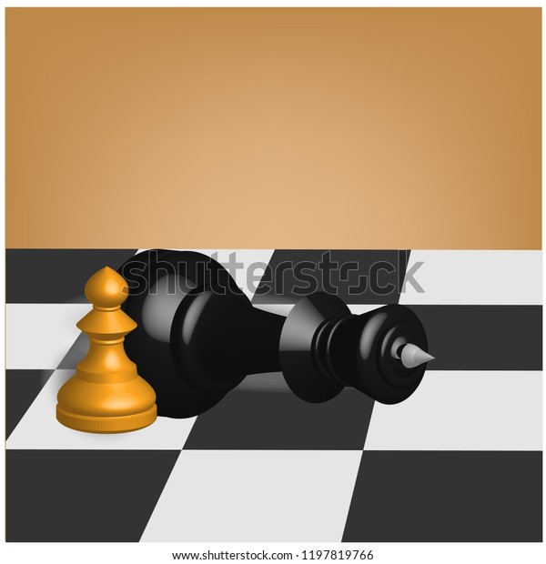 Concept Background Chess Desk Pawn Laying Stock Vector Royalty