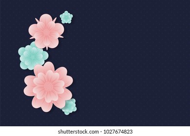Concept of background with colourful flowers. Vector.