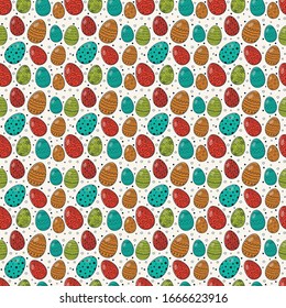 Concepto de fondo con adorables huevos dibujados a mano. Vector