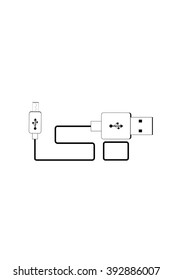 concept background design USB white cable , isolated vector