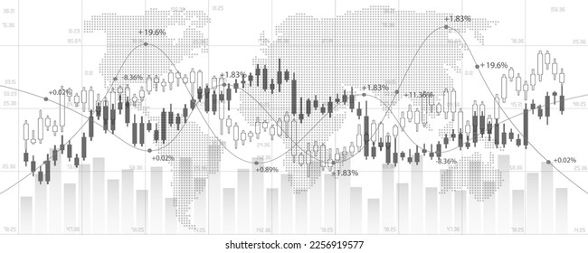 concept background image on economic background of stock investment graph and global market