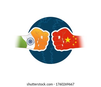 CONCEPT BACKGROUND FOR INDIA CHINA WAR -VECTOR ILLUSTRATION 
