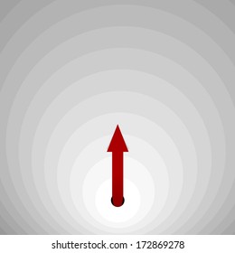 The concept of background made out of arrow and circles / the arrow concept / the pointing arrow