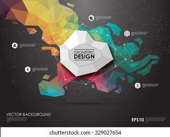 Concept background with poligonal geometric shapes. Creative layout for presentation or website.