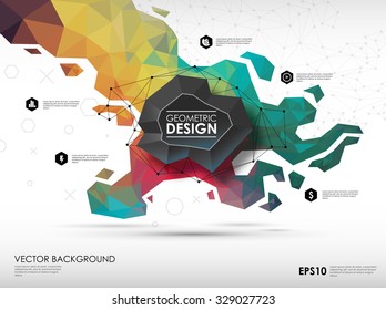 Concept background with poligonal geometric shapes. Creative layout for presentation or website.