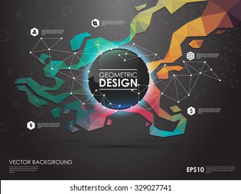 Concept background with poligonal geometric shapes. Creative layout for presentation or website.