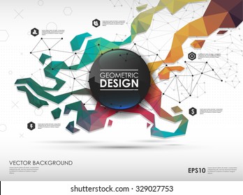 Concept background with poligonal geometric shapes. Creative layout for presentation or website.