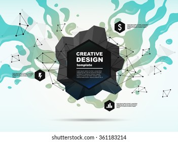 Concept background with poligonal geometric shapes. Creative layout for presentation or website.