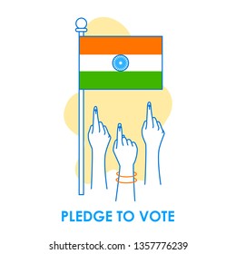 Concept background for Vote India for election democracy campaign banner in vector
