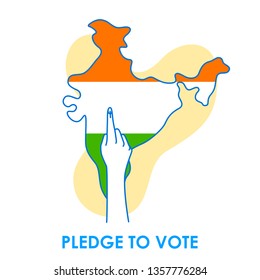 Concept background for Vote India for election democracy campaign banner in vector