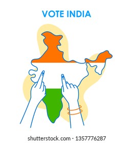 Concept background for Vote India for election democracy campaign banner in vector