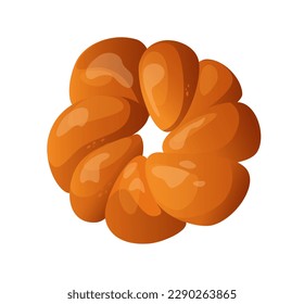 Concept Bakery bread bun loaf. The illustration is a flat, vector design featuring a cartoon loaf of bread, perfect for a bakery concept. Vector illustration.