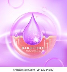 concept of Bakuchio Serum Natural Retinol for Skin Care Cosmetic poster, banner design