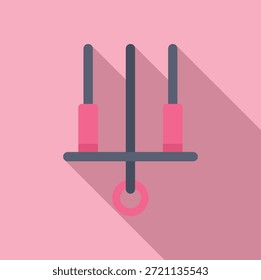 Concepto de equilibrio y coordinación con un juego de equilibrio con pesas rosas