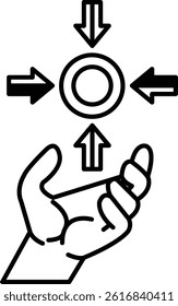 Concept of balance and harmony as the hand is reaching out to hold the circle