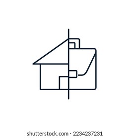 The concept of balance of life and work, freelancing. Vector icon isolated on white background.