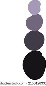 Concepto de guijarros balanceadores, torres rocosas pesadas y ligeras, símbolo vectorial