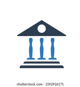 concept of bank building icon vector