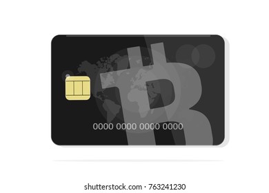 Concept of a bank card bitcoin.