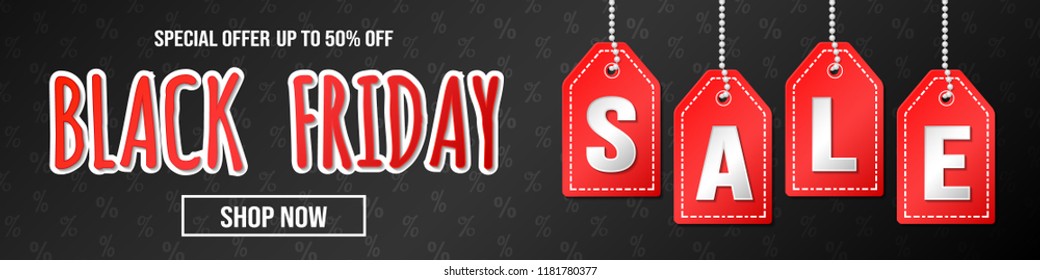 Concept of banner for Black Friday Sale. Vector.