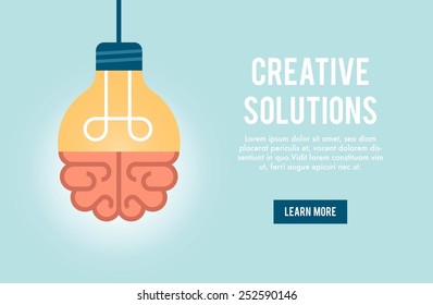 concept banner for creative solution, vector illustration