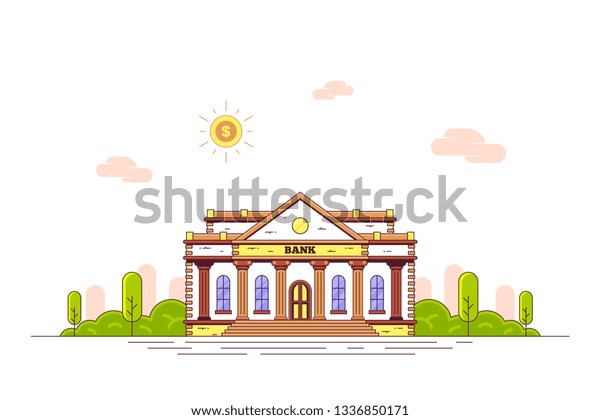 Concept Banner Design Bank Building On Stock Vector Royalty Free