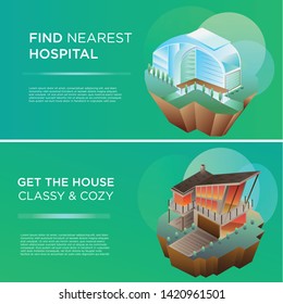 concept banner for UI and print out vector design