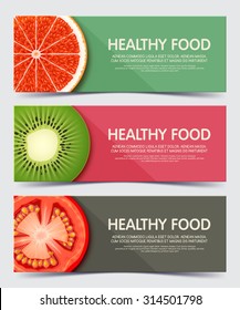 Concept banners for healthy food