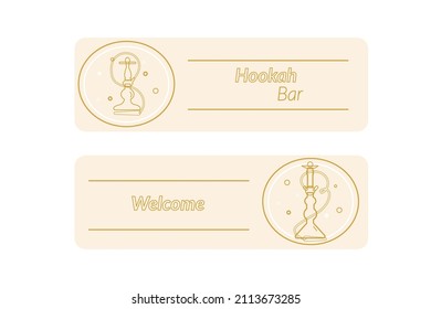 Concept of banners for Shisha bars and lounge. Modern vector illustration. Invitation cards.