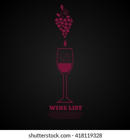 Concept for bar menu party alcohol drinks cocktail or wine list flyer poster design eps 10