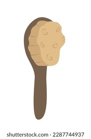 Concept Bath accessories brush. Featuring a flat vector design, this charming cartoon illustration is suited for web use and incorporates the concept of bath accessories. Vector illustration.