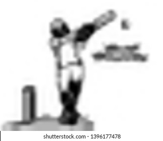 Concept of Batsman playing cricket - championship, Line art design Vector illustration.