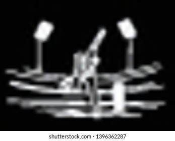 Concept of Batsman playing cricket - championship, Line art design Vector illustration.
