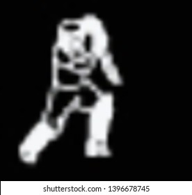 Concept of Batsman playing cricket - championship, Line art design Vector illustration.
