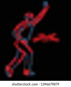 Concept of Batsman Playing Cricket raises his Hand Appealing Out - championship, Line art design Vector illustration.