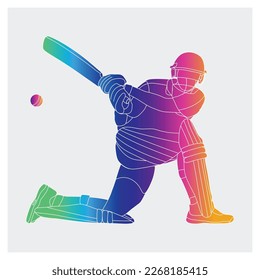 Concept of batsman playing cricket vector illustration