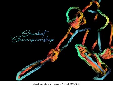 Concept of Batsman run out - cricket championship, Flat Vector illustration.