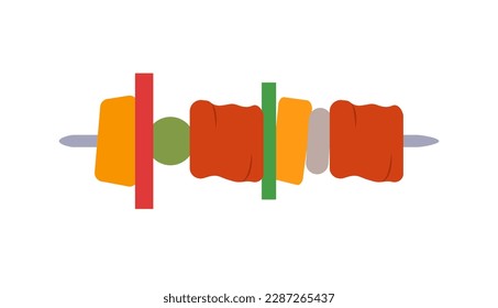 Concept BBQ kebab on a skewer. This is a vector cartoon illustration that features a BBQ grill and a delicious kebab on a skewer. Vector illustration.