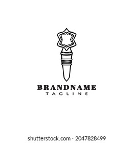 concept beer pump cartoon logo icon design template black modern isolated vector illustration