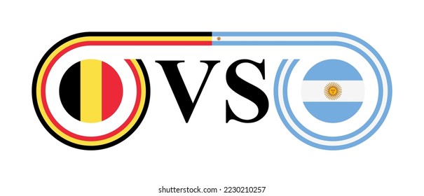 the concept of belgium vs argentina. vector illustration isolated on white background