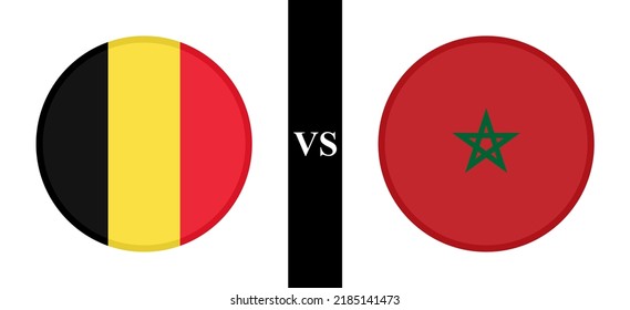the concept of belgium vs morocco. flags of belgian and moroccan. vector illustration