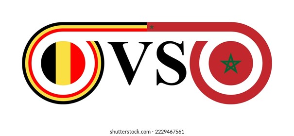 el concepto de bélgica contra marruecos. ilustración vectorial aislada en fondo blanco