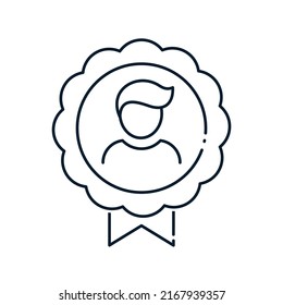The concept of the best employee, professional development. Vector icon isolated on white background.
