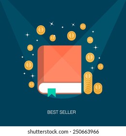 Concept Of A Best Selling Book,vector Illustration