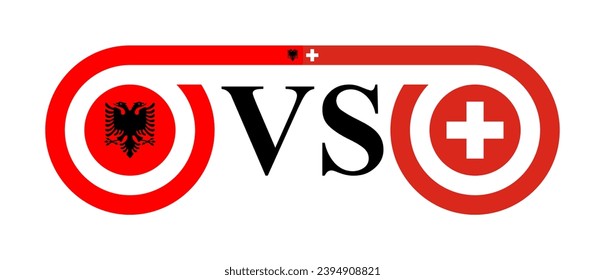 concept between albania vs switzerland. vector illustration isolated on white background