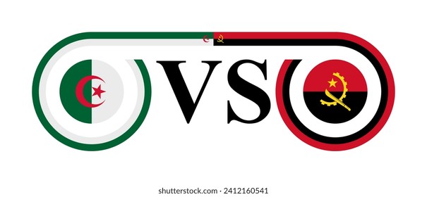 concept between algeria vs angola. ector illustration isolated on white background