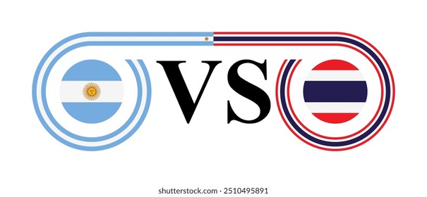 concept between argentina vs thailand. vector illustration isolated on white background