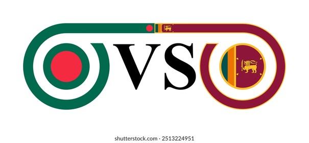 concept between bangladesh vs sri lanka. vector illustration isolated on white background