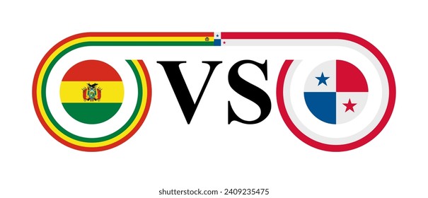 concept between bolivia vs panama. vector illustration isolated on white background